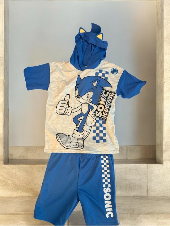 Sonic The Hedgehog Other - Sonic the Hedgehog Blue Kids Matching Set with Hood